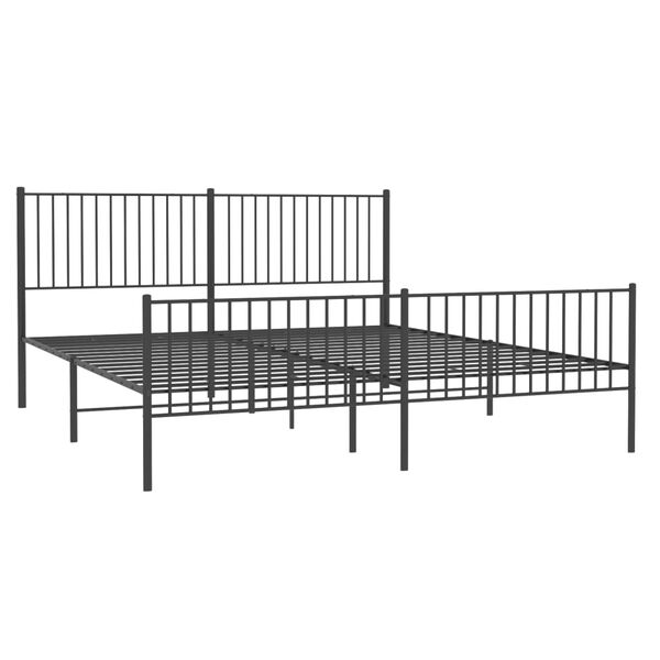 vidaXL Estrutura de cama com cabeceira e pés 200x200 cm metal preto