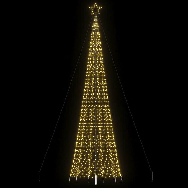 vidaXL Árvore de Natal LED com Spikes 1534 LEDs Branco Quente 500 cm
