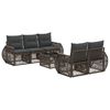 vidaXL Conjunto de Sof&aacute; de Jardim 6 unid. Cinzento vime PE