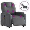 vidaXL Poltrona massagens reclin&aacute;vel el&eacute;trica couro artif. cinzento