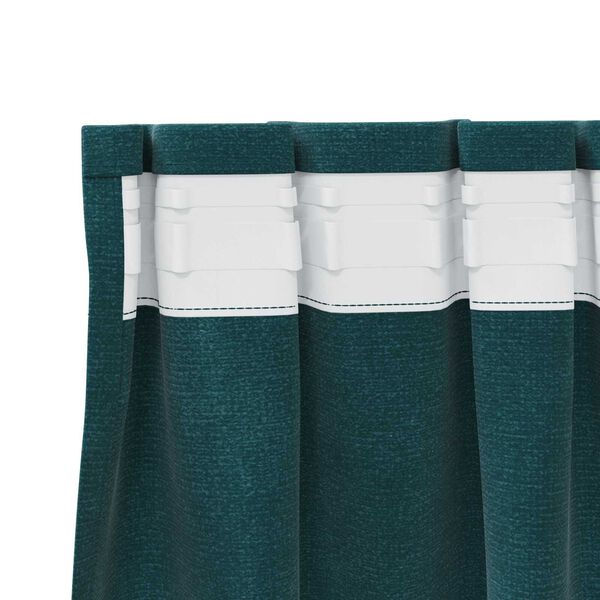 vidaXL Cortinas opacas 2 pcs Verde Escuro 140 x 245 cm Veludo