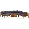 vidaXL 9 pcs conjunto lounge de jardim c/ almofad&otilde;es ac&aacute;cia maci&ccedil;a