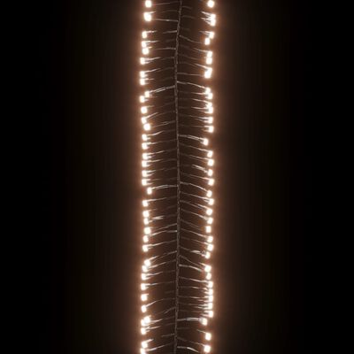 vidaXL Cordão de luzes agrupadas 1000 luzes LED 11 m PVC branco quente