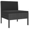 vidaXL 9 pcs conjunto lounge de jardim c/ almofadões vime PE preto