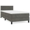 vidaXL Cama com molas/colch&atilde;o 80x200 cm veludo cinza-escuro