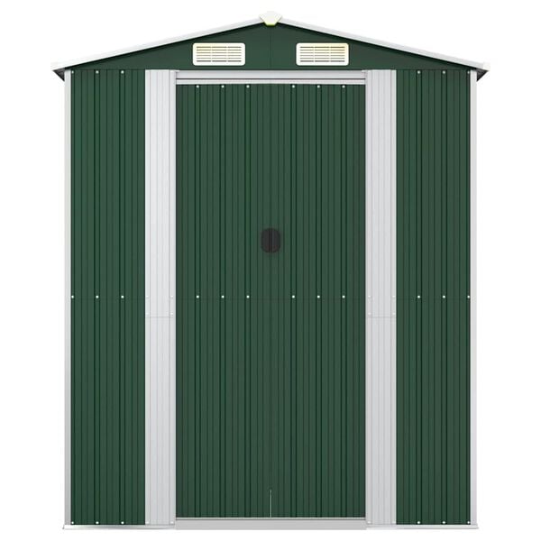 vidaXL Abrigo de jardim 192x108x223 cm a&ccedil;o galvanizado verde