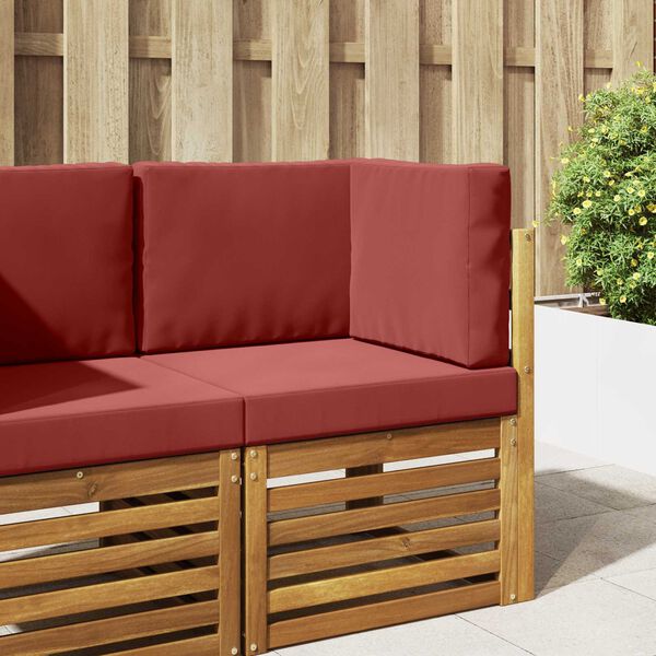 vidaXL Almofada para Sof&aacute; Externo 3 pcs vermelho tinto Poli&eacute;ster