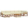 vidaXL Conjunto de Sof&aacute;s para Exterior 8 pcs Natural e Creme