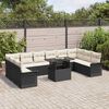 vidaXL Conjunto de Sof&aacute; de Jardim 11 pcs Preto Rattan Sint&eacute;tico