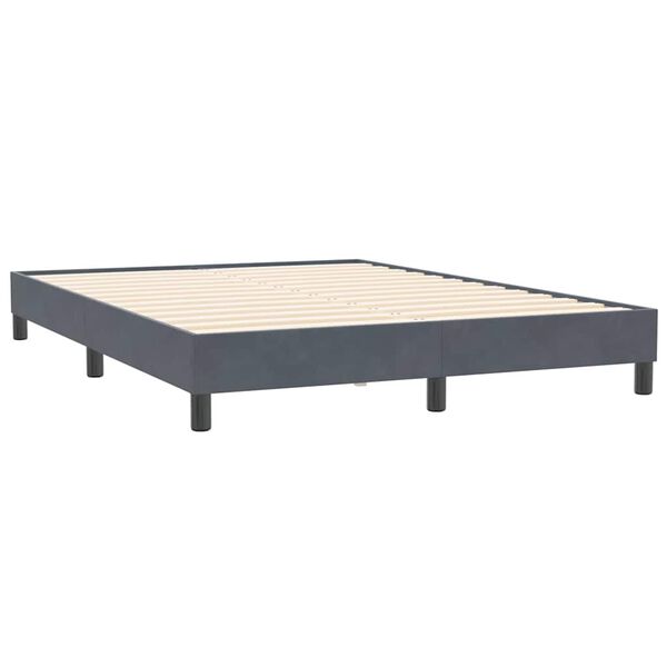 vidaXL Estrutura de cama sem colch&atilde;o 160x210 cm veludo cinzento-escuro