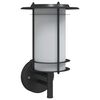 vidaXL Candeeiro de parede para exterior a&ccedil;o inoxid&aacute;vel preto