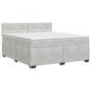 vidaXL Cama box spring com colch&atilde;o Cinzento-claro 160 x 200 cm Veludo