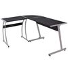 vidaXL Mesa de canto em forma de L preto