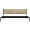 vidaXL Estrutura de cama sem colch&atilde;o 193x203cm metal carvalho sonoma