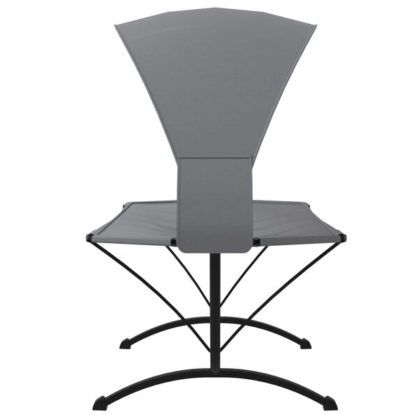 vidaXL Espreguiçadeira exterior c/ toldo aço e tecido oxford cinzento