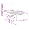 vidaXL Estrutura da Cama Preto 90 x 200 cm Madeira de Engenharia
