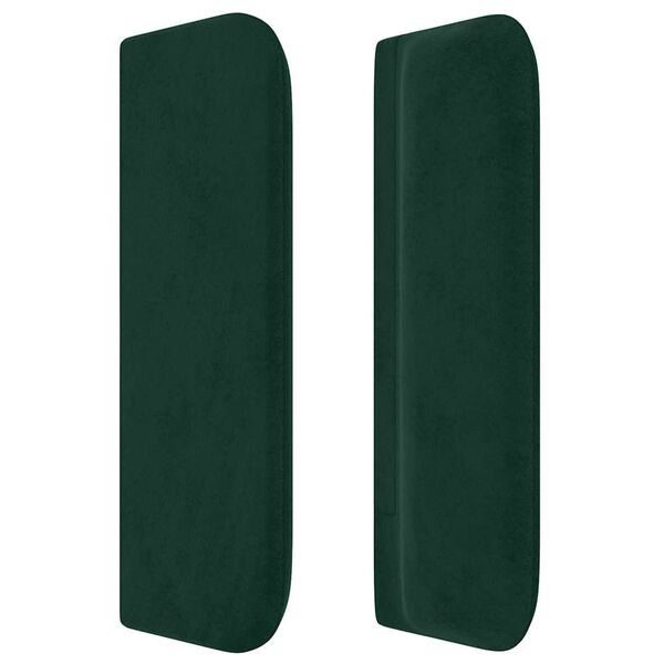 vidaXL Cabeceira de cama c/ abas veludo 93x16x78/88 cm verde-escuro