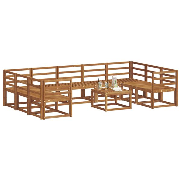 vidaXL Conjunto de Sof&aacute;s para Exterior 10 pcs Natural