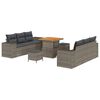 vidaXL Conjunto de Sof&aacute; de Jardim 9 unid. Cinzeto Rattan Sint&eacute;tico