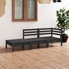 vidaXL 3 pcs conjunto lounge de jardim pinho maciço preto