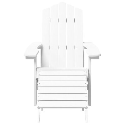 vidaXL Cadeiras de jardim Adirondack c/ apoio de pés 2 pcs PEAD branco