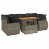 vidaXL 7 pcs conjunto sof&aacute;s p/ jardim c/ almofad&otilde;es vime PE cinzento