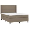 vidaXL Cama box spring colch&atilde;o/LED 140x190cm tecido cinza-acastanhado
