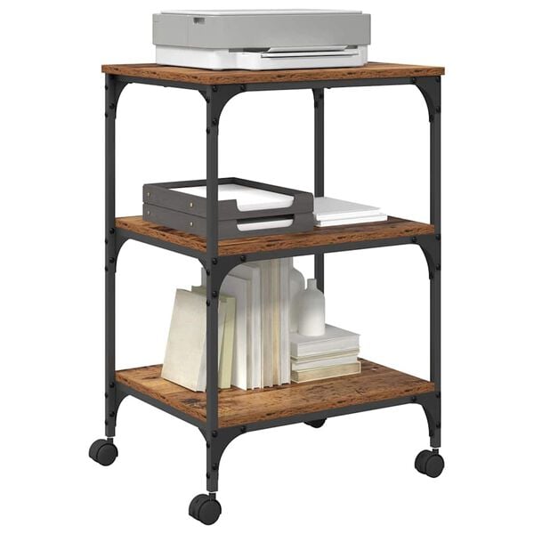 vidaXL Suporte para Impressora Madeira Antiga 50 x 41 x 75 cm