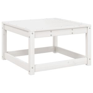 vidaXL Apoio de p&eacute;s para jardim madeira de pinho maci&ccedil;a branco