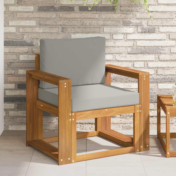 vidaXL Sof&aacute; exterior Madeira de Ac&aacute;cia maci&ccedil;a e Poli&eacute;ster