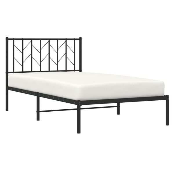 vidaXL Estrutura de cama com cabeceira 100x190 cm metal preto