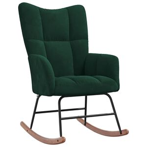 vidaXL Cadeira de baloi&ccedil;o veludo verde-escuro