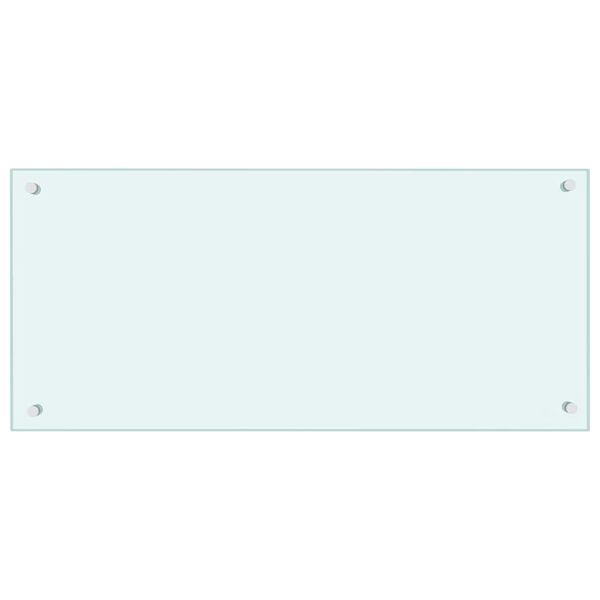 vidaXL Painel anti-salpicos de cozinha 90x40 cm vidro temperado cor leitosa