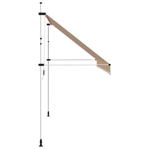 vidaXL Toldo retr&aacute;til manual 400 cm riscas laranjas e brancas