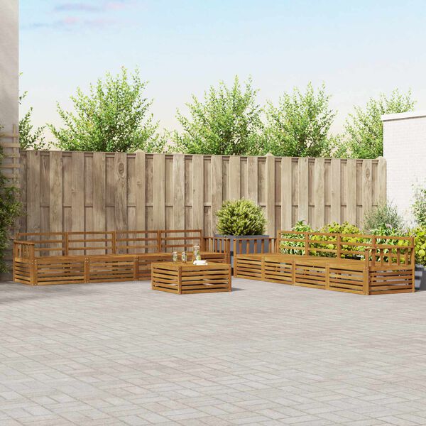 vidaXL Conjunto de Sof&aacute;s para Exterior 9 pcs Natural