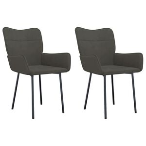 vidaXL Cadeiras de jantar 2 pcs veludo cinzento-escuro