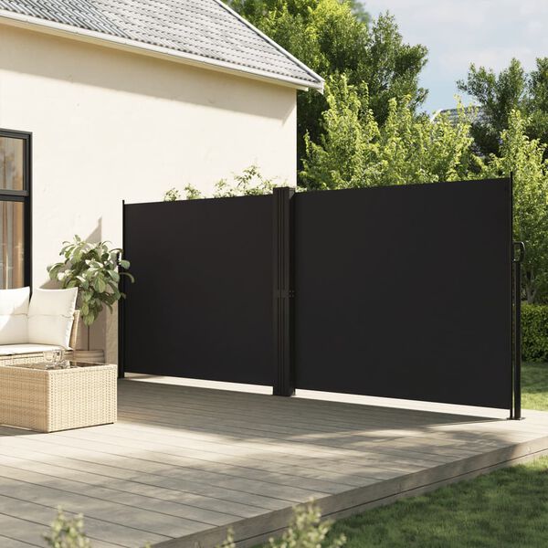 vidaXL Toldo lateral retrátil 180x1000 cm preto
