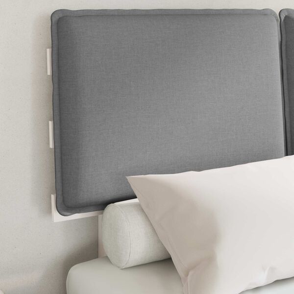 vidaXL Estrutura de Cama com Cabeceira Estofada Cinzento-claro