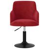 vidaXL Cadeira de jantar girat&oacute;ria veludo vermelho tinto