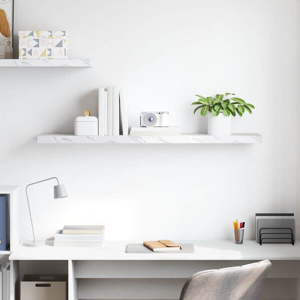 vidaXL Prateleira de Parede M&aacute;rmore Branco 120 x 23,5 x 4 cm