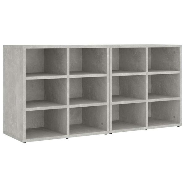 vidaXL Sapateira 2 pcs 52,5x30x50 cm Concreto Cinza