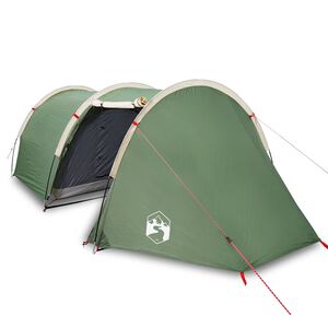 vidaXL Tenda de campismo t&uacute;nel para 4 pessoas imperme&aacute;vel verde