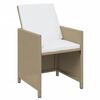 vidaXL 17 pcs conjunto jantar p/ jardim c/ almofad&otilde;es vime PE bege
