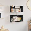 vidaXL Estante de Revistas 2 pcs Carvalho Preto 60 x 12 x 30 cm