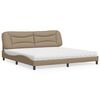 vidaXL Cama com colch&atilde;o Hvar 200x200 cm couro artificial cappuccino