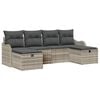 vidaXL Conjunto de Sof&aacute; de Jardim 6 unid. Cinzento-claro vime PE