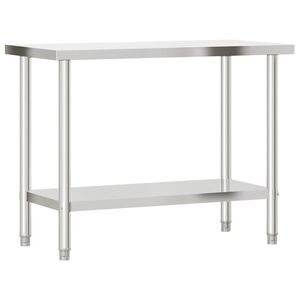 vidaXL Mesa de trabalho de cozinha 110x55x85 cm a&ccedil;o inoxid&aacute;vel