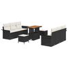 vidaXL Conjunto de Sof&aacute; de Jardim 9 unid. Preto vime PE
