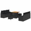 vidaXL Conjunto de Sof&aacute; de Jardim 9 unid. 8-N&uacute;mero de lugares Preto
