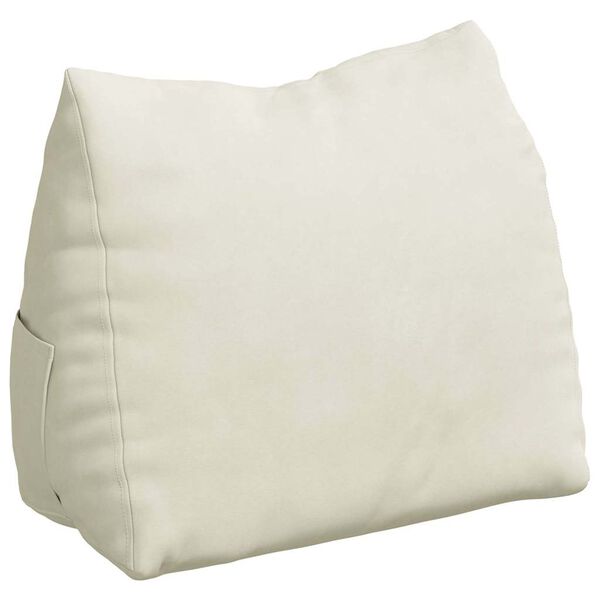 vidaXL Travesseiro para Costas Creme 45 x 20 x 35 cm